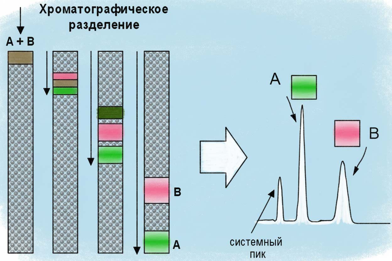 Как осуществляется хроматографическое разделение?