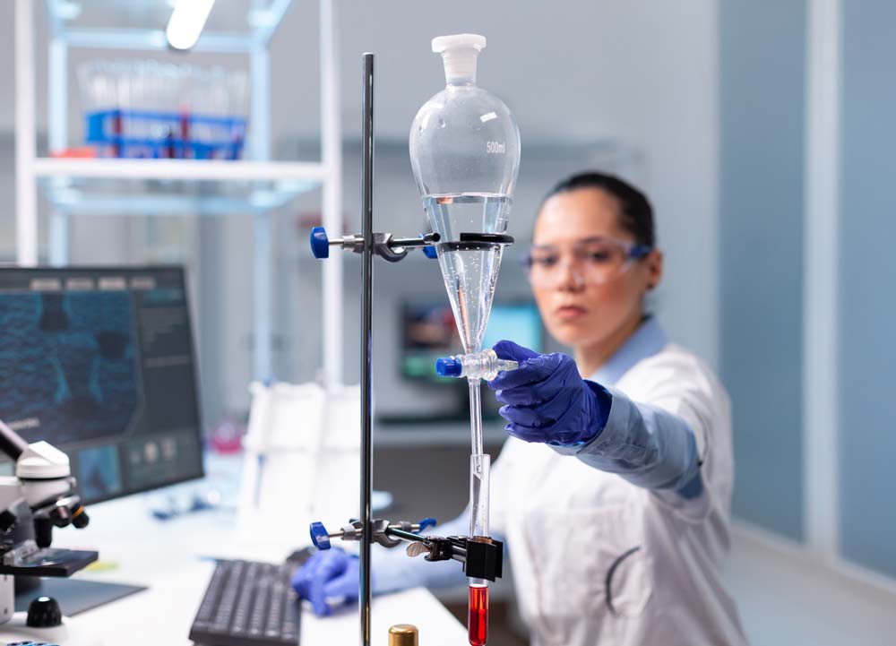 Делительная воронка для разделения жидкостей